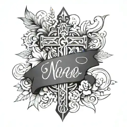 two names as a cross made tattoo design idea