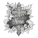 two names as a cross made tattoo design idea