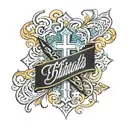 two names as a cross made tattoo design idea