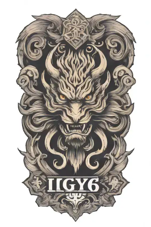 Design a military tattoo with the phrase ';IGY6' as the focal point tattoo design idea