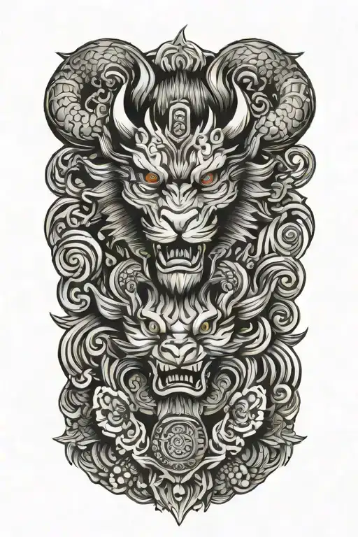 Combine elements of '1st CAV' and 'IGY6' into a unique design symbolizing strength and resilience tattoo design idea