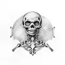 medieval skeleton chest piece tattoo design idea