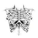 medieval skeleton chest piece tattoo design idea