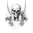medieval skeleton chest piece tattoo design idea