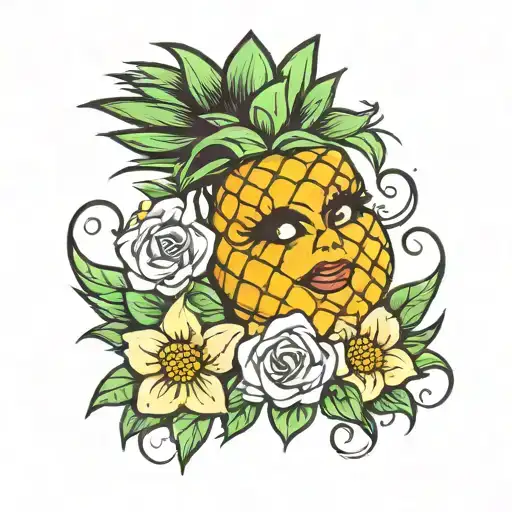 pineapple dolly tattoo design idea