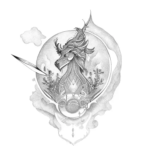Virgo with Aquarius  tattoo design idea