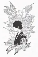 mr nobody movie  combine with a text ( i am a walking contradiction) tattoo design idea