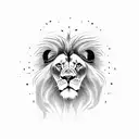 drunk lion tattoo design idea