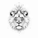 drunk lion tattoo design idea