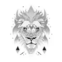 drunk lion tattoo design idea
