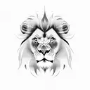 drunk lion tattoo design idea