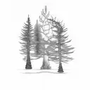 Douglas fir tree tattoo design idea