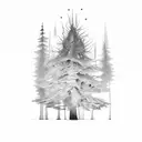 Douglas fir tree tattoo design idea
