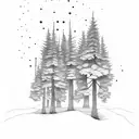 Douglas fir tree tattoo design idea