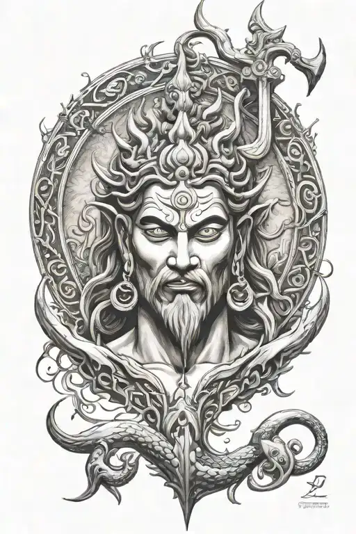 shiva trident tattoo design idea