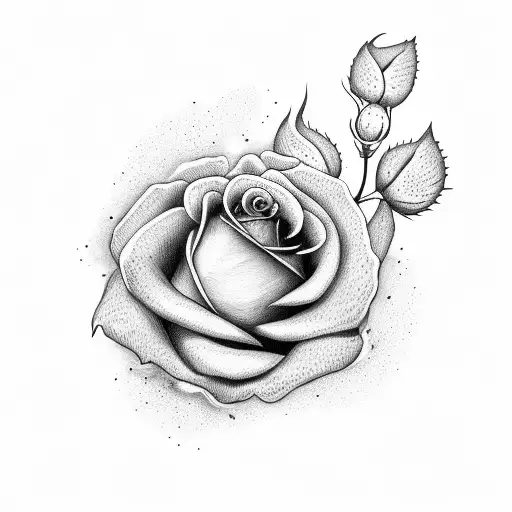 rose on fire tattoo design idea