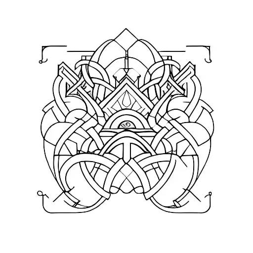 An abstract design inspired by Renaissance architecture tattoo design idea