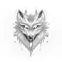 Phoenix  wolf tattoo design idea