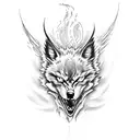 Phoenix  wolf tattoo design idea