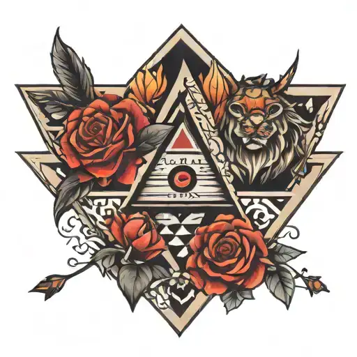 tattoo and 3 and triangle  tattoo design idea
