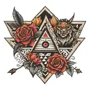 tattoo and 3 and triangle  tattoo design idea