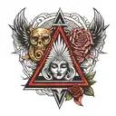 tattoo and 3 and triangle  tattoo design idea