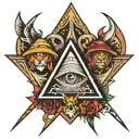 tattoo and 3 and triangle  tattoo design idea