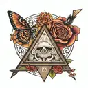 tattoo and 3 and triangle  tattoo design idea