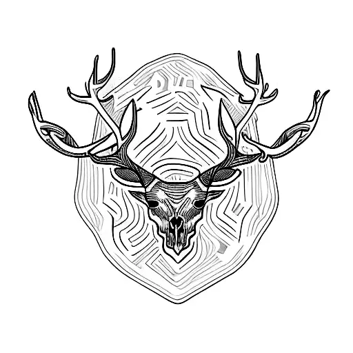 stag skull tattoo design idea