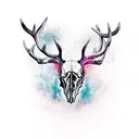 stag skull tattoo design idea
