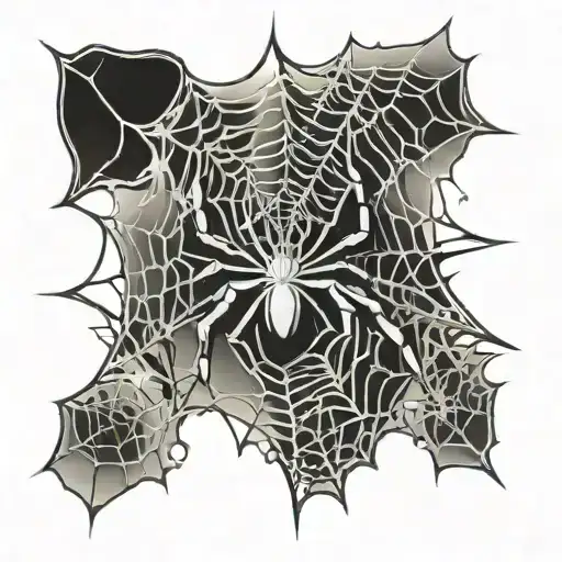 spider & web design tattoo design idea