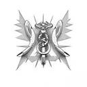 symbol of enforced male chastity and Orgasm control tattoo design idea