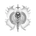 symbol of enforced male chastity and Orgasm control tattoo design idea