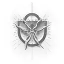 symbol of enforced male chastity and Orgasm control tattoo design idea