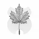 Maple Leaf with fishing rod and lacrosse stick tattoo design idea
