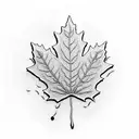 Maple Leaf with fishing rod and lacrosse stick tattoo design idea