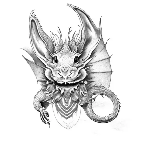 dragon and rabbit tattoo design idea