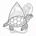 turtle on a surf board tattoo design idea