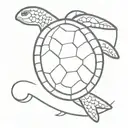 turtle on a surf board tattoo design idea