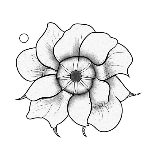 morning glory with marigold tattoo design idea