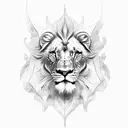 Butterfly lion tattoo design idea