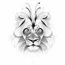 Butterfly lion tattoo design idea
