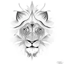 Butterfly lion tattoo design idea