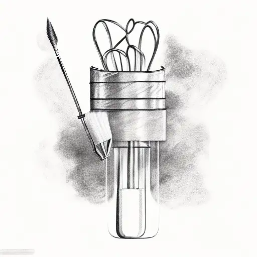 A baking whisk and paintbrush intertwined tattoo design idea