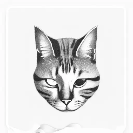 A cinema ticket with a cat silhouette inside tattoo design idea