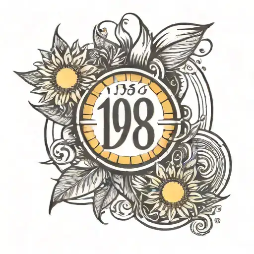 1993 written sign and little sun tattoo design idea