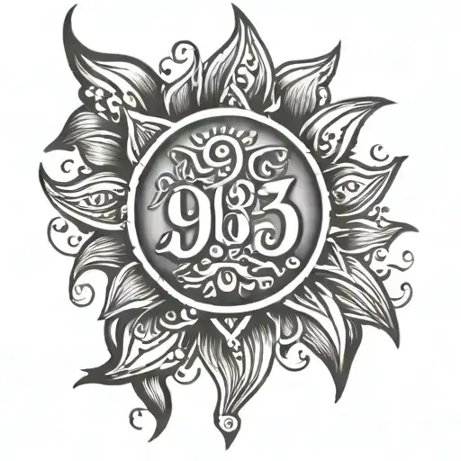 1993 written sign and little sun tattoo design idea