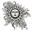 1993 and sun tattoo design idea