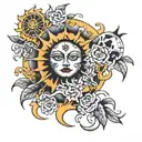 1993 and sun tattoo design idea