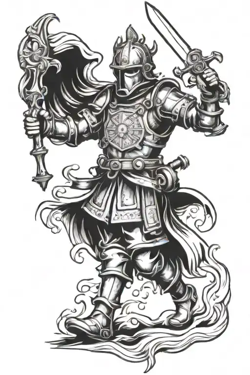 Saint Florian firefighter tattoo design idea